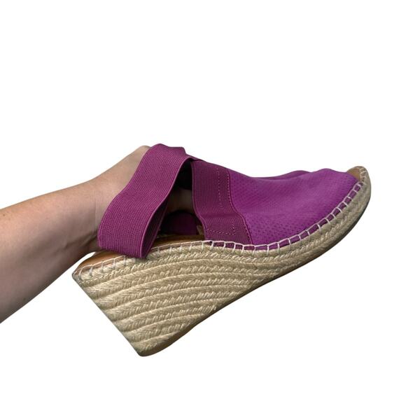 Gentle Soul Kenneth Cole Colleen Purple Suede Espadrille Wedges Peep Womens 8.5 - Picture 6 of 9